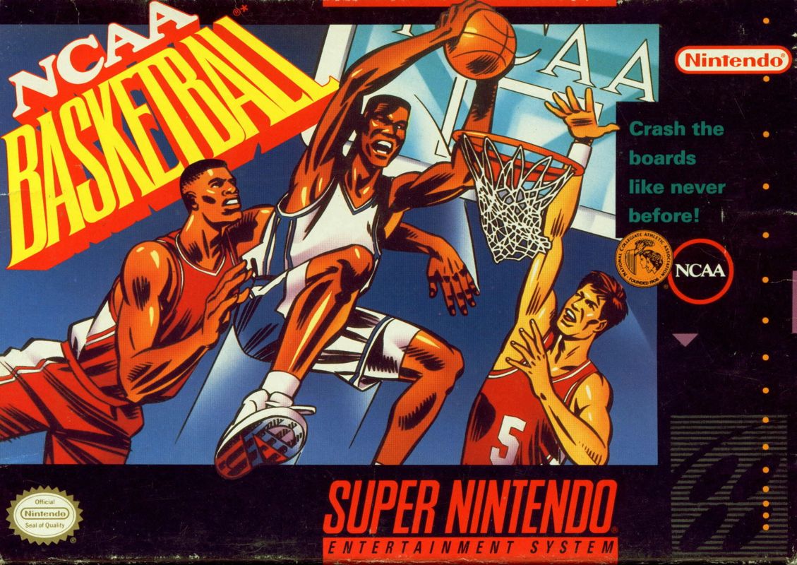 NCAA Basketball box art for Super Nintendo